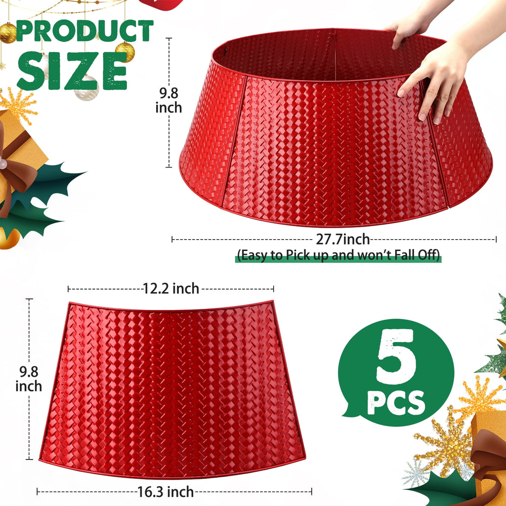 Ayieyill 28" Christmas Tree Collar, Christmas Tree Collar Basket Skirt for Large Christmas Tree, Tree Skirt Accessory | Gold | Metal