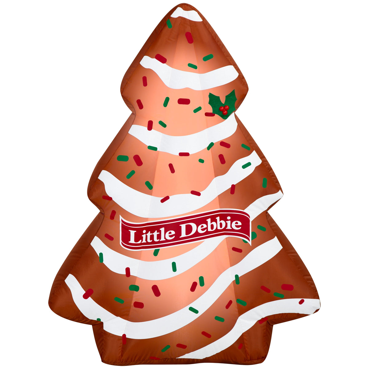 Airblown Christmas Yard Inflatables Light Little Debbie Christmas Tree Cake Chocolate Mc Kee 4.5 ft