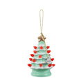 Mr. Christmas 4" Nostalgic Ceramic Lit Tree Ornament Decoration, Seafoam
