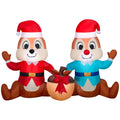Christmas Chip and Dale Holiday LED Lighted Yard Inflatable Decoration Disney, 4 ft