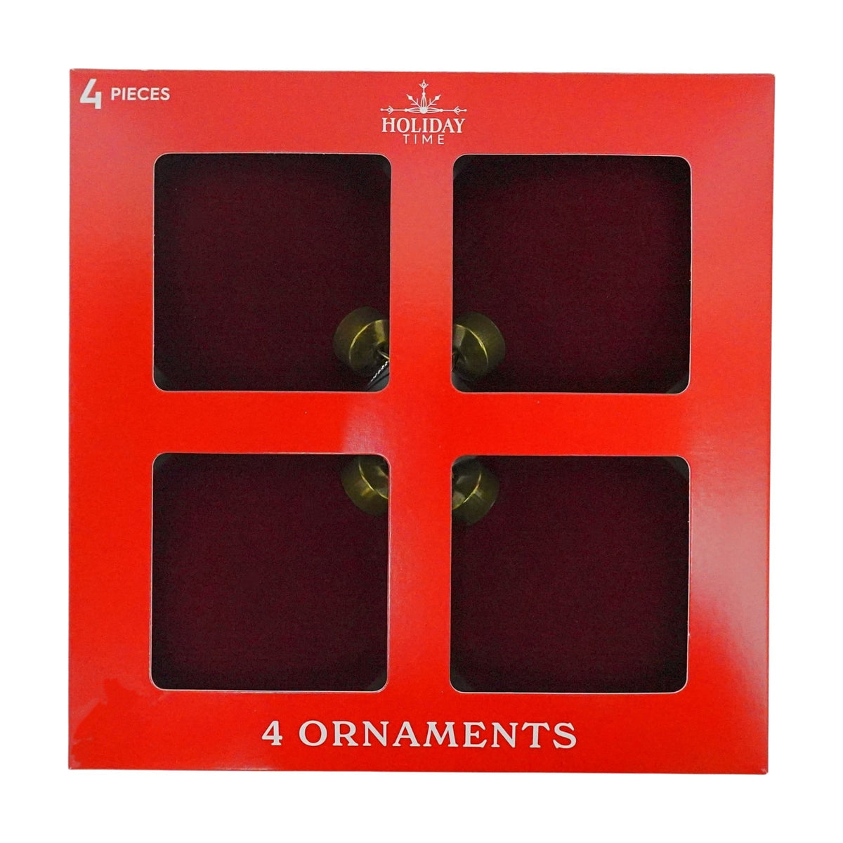 4-Count Dark Red Velvet-Feel Ball Shatterproof Christmas Ornaments, 3.9", by Holiday Time