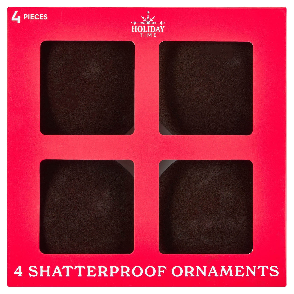 4-Count Dark Brown Velvet-Feel Ball Shatterproof Christmas Ornaments, 4.5", by Holiday Time