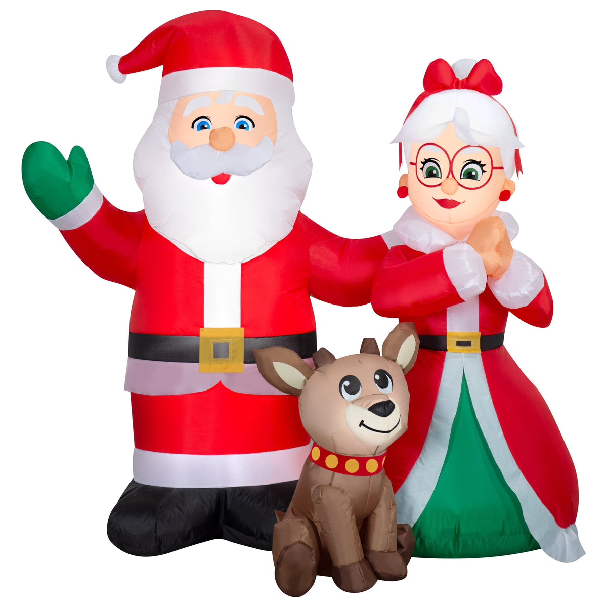 Multicolor Santa and Mrs. Claus Scene Christmas Airblown Yard Inflatable, 4', by Holiday Time