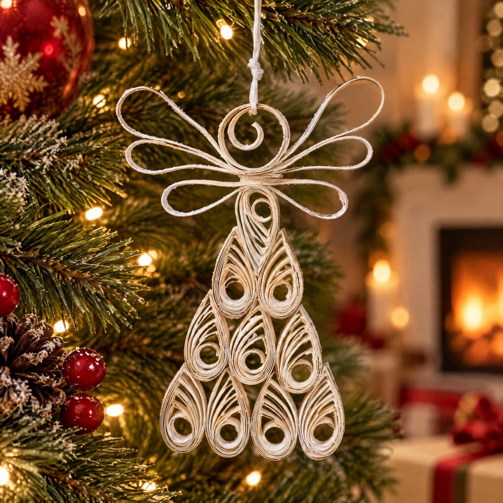 White Paper Angel Christmas Ornament, 6", by Holiday Time