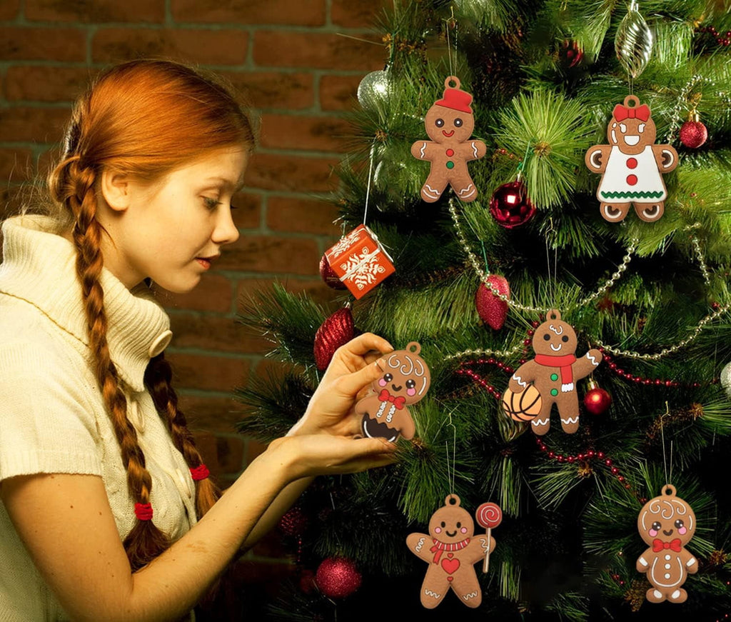 Ayieyill 14Pcs Christmas Ornaments Gingerbread Christmas Tree Decorations Holiday Decor (Classic)