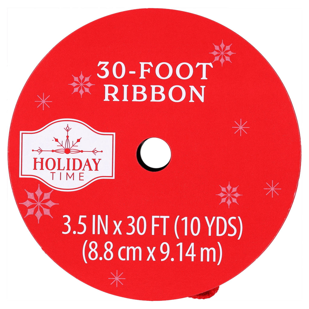 Red Velvet Christmas Ribbon, 3.5" x 30', by Holiday Time