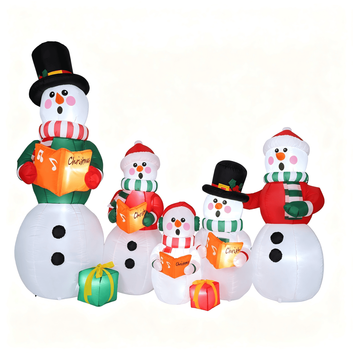 Firstness 6.5Ft High Christmas Inflatable Snowman Family with LED Lights Christmas Outdoor Decoration