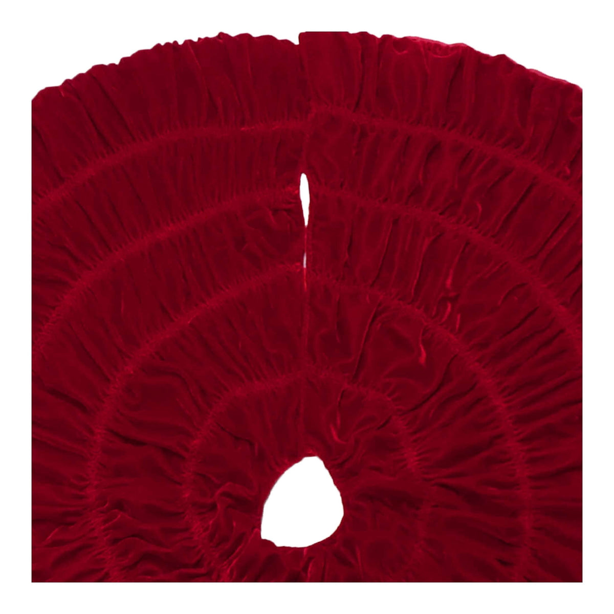 Velvet Ruffle Christmas Tree Skirt, Red, 48", by Holiday Time