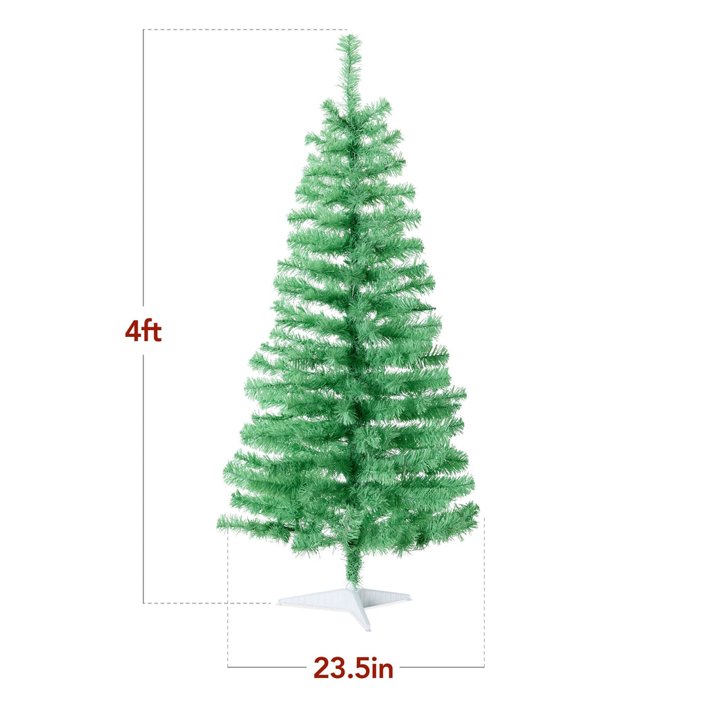 Best Choice Products 4ft Prelit Colored Christmas Tree, Artificial Tree Holiday Decor w/ 70 LED Lights - Baby Blue Tinsel