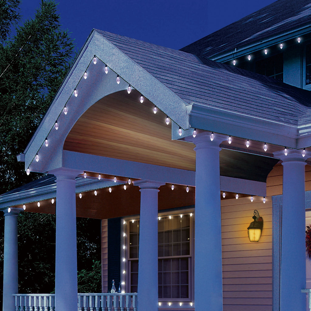 Indoor/Outdoor 100-Count LED Smooth C9 Christmas String Lights, Multicolor, Green Wire, 57', by Holiday Time