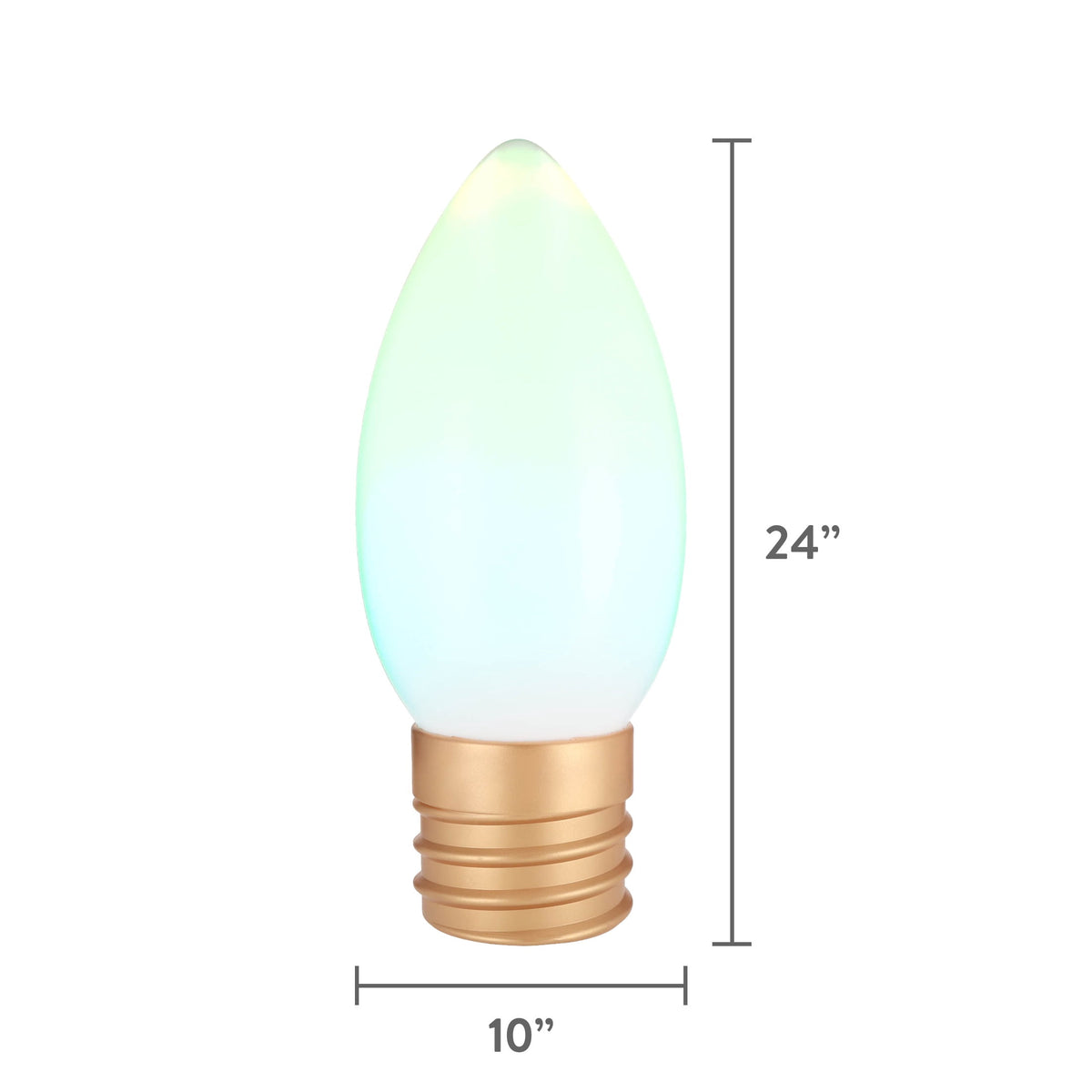 Indoor/Outdoor Light-Up Blow Mold Bulb Christmas Decoration with 10 Modes, White, 24", by Holiday Time