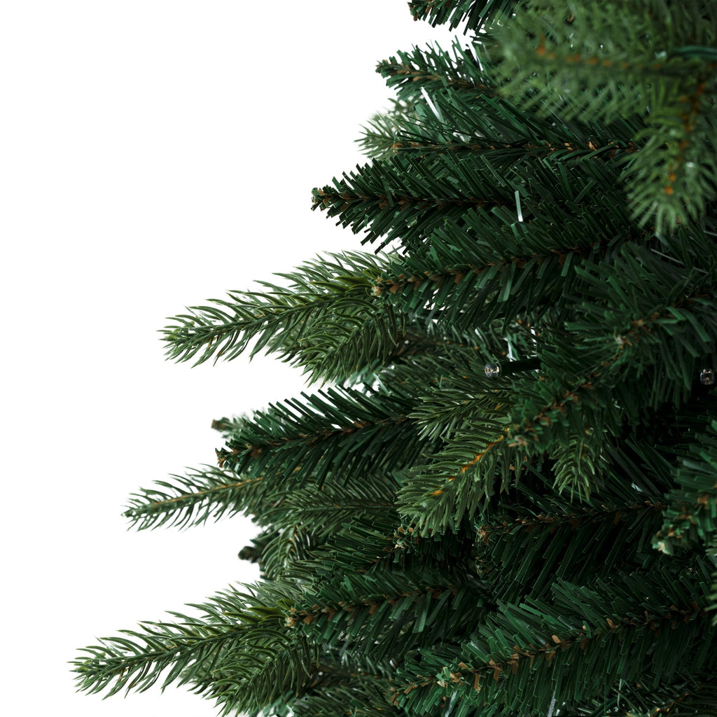 Naomi Home 4.5ft Rustic Christmas Tree with Lights, Realistic Classic Christmas Tree Prelit with 1117 Branch Tips, 300 Warm Lights and Metal Stand, Aritificial Christmas Tree