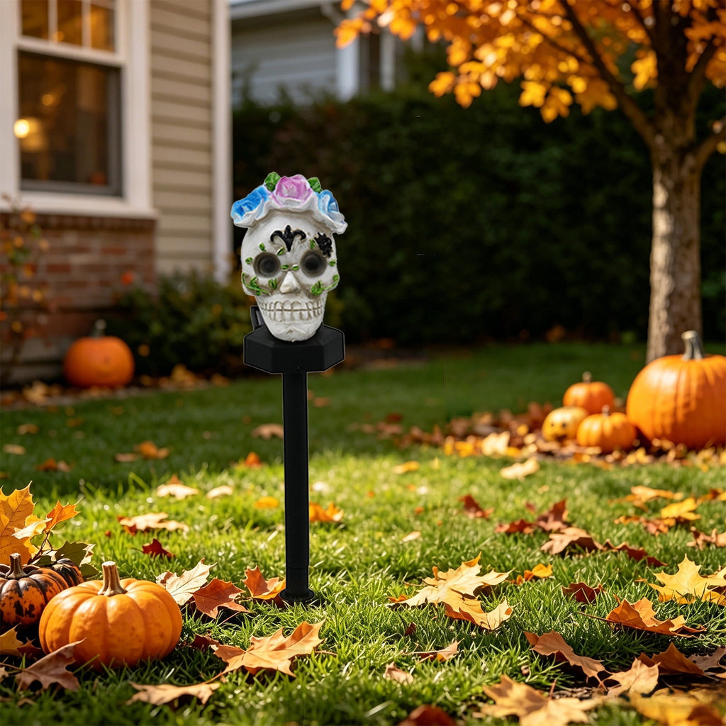Stijggn Halloween Pumpkin Stake Solar Garden Lights, Waterproof Multi Branch Little Pumpkin Lantern Garden Stake Lights Outdoor Walkway Yard Garden Decoration