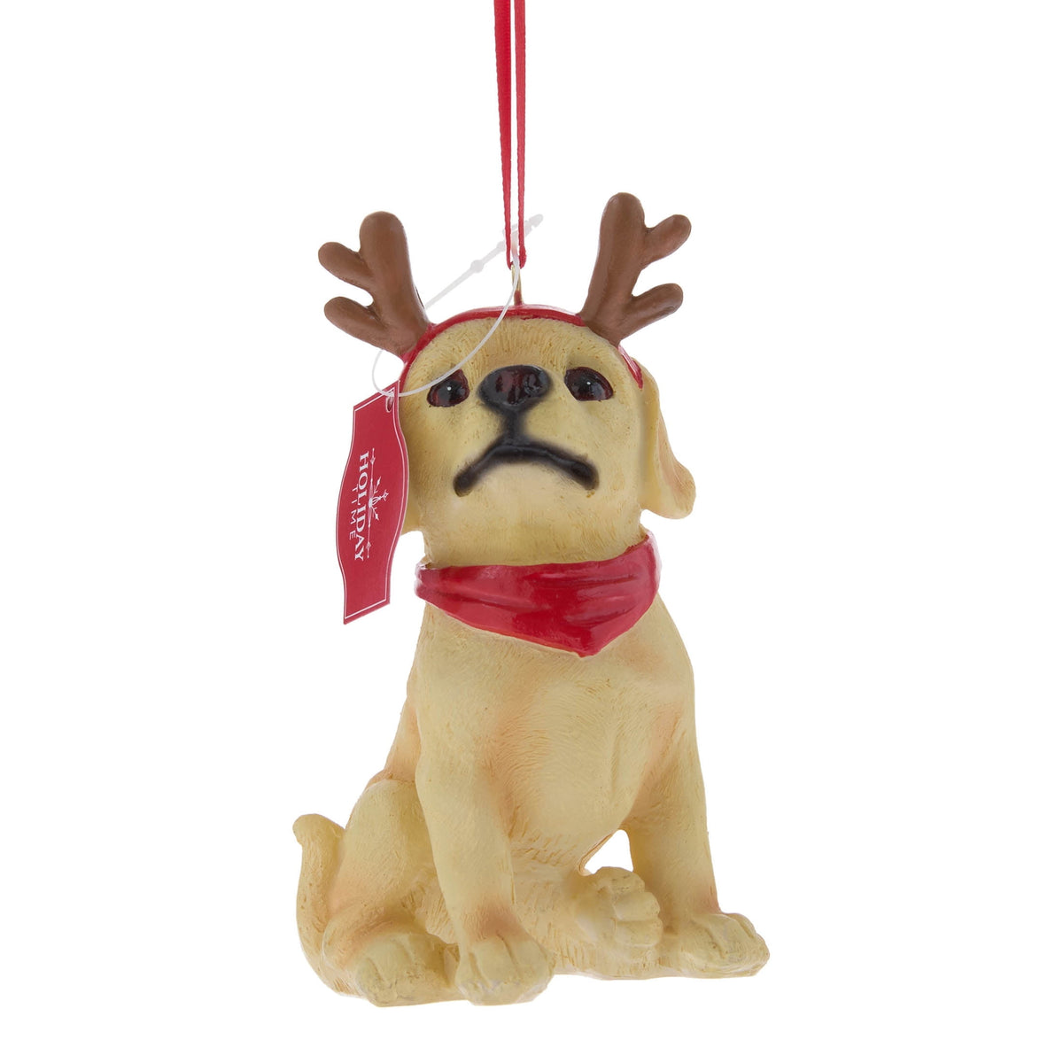 Yellow Labrador with Antlers Christmas Ornament, 5", by Holiday Time