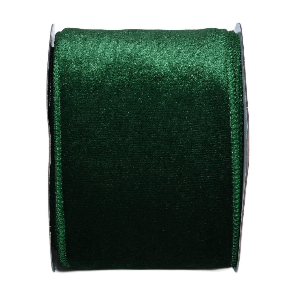 Green Velvet Christmas Ribbon, 3.5" x 30', by Holiday Time