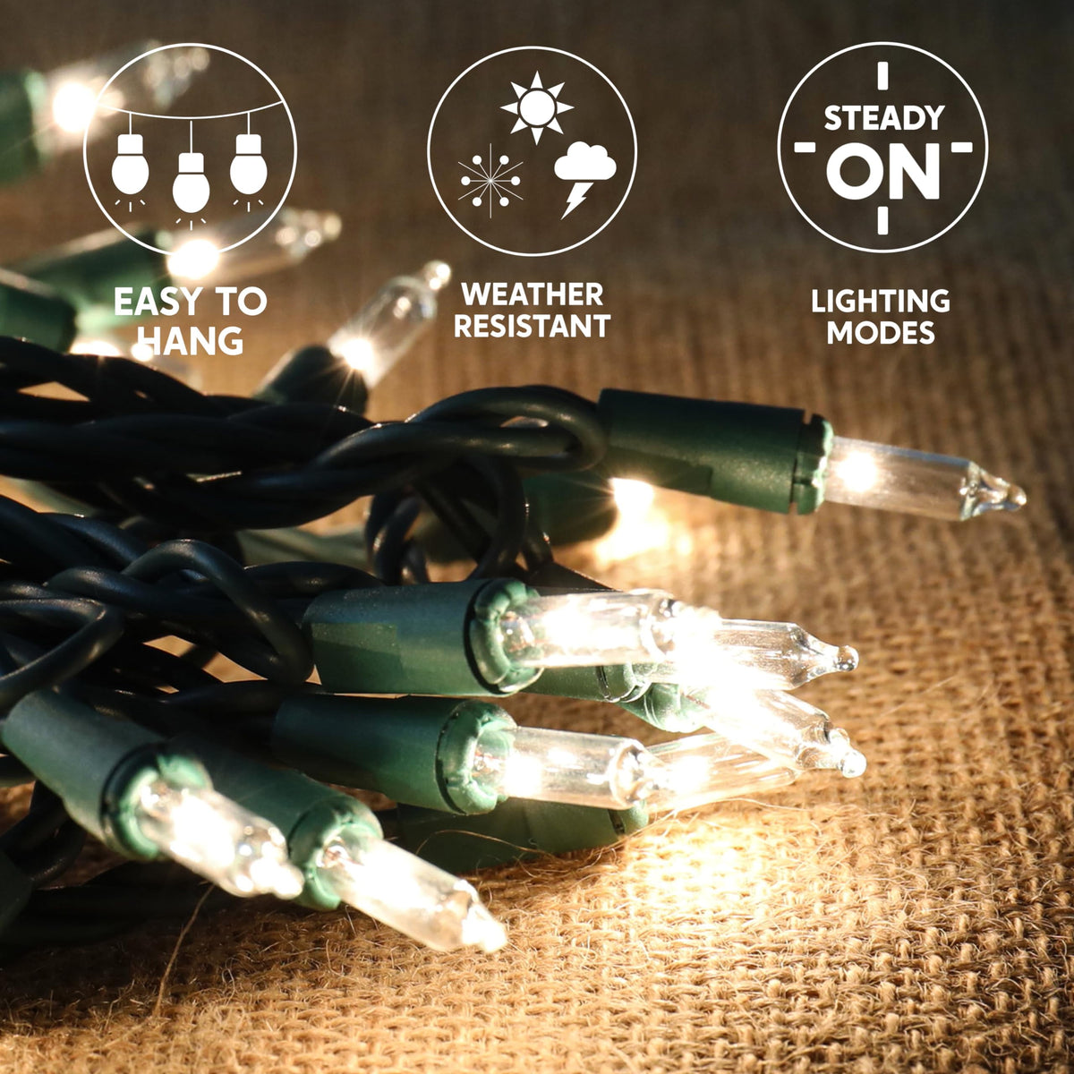 Joiedomi 300-Light Clear LED Christmas String Lights, 67.5ft, 2.5" Spacing