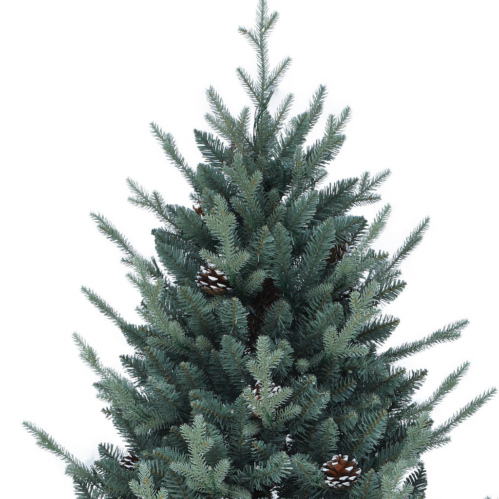 Dextrus 7.5 ft Prelit Spruce Christmas Tree with 51 Pine Cones, Hinged Artificial Christmas Tree with 1938 PE&PVC Tips & 500 Lights,11 Light Modes, Remote Control
