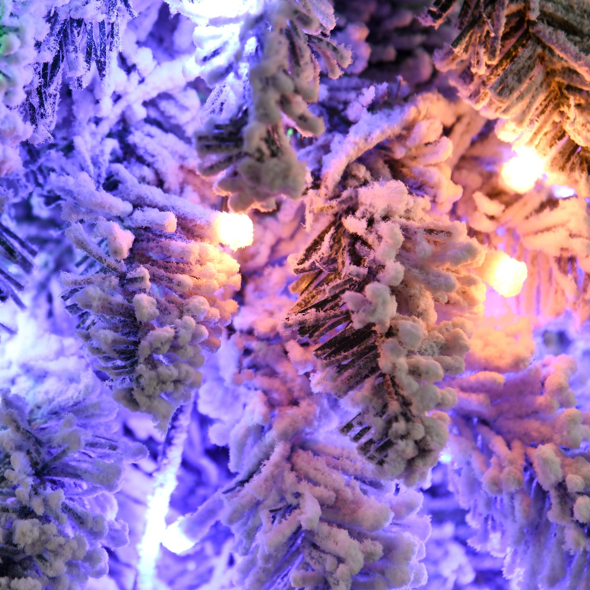 HOMCOM 4' Downswept Slim Snow Artificial Christmas Tree with LED Lights