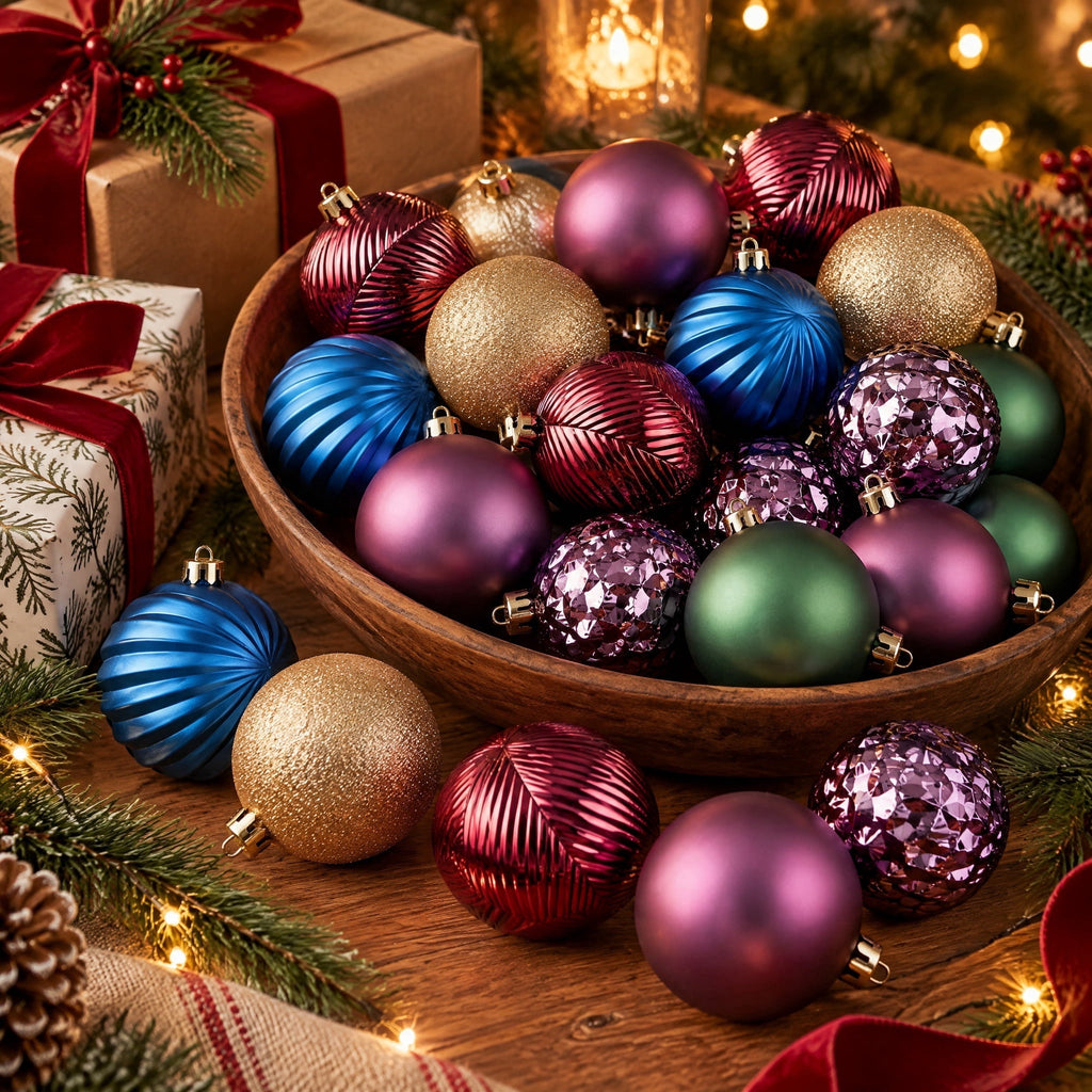 50-Count Multicolor Metallic Ball Shatterproof Christmas Ornaments, 3", by Holiday Time