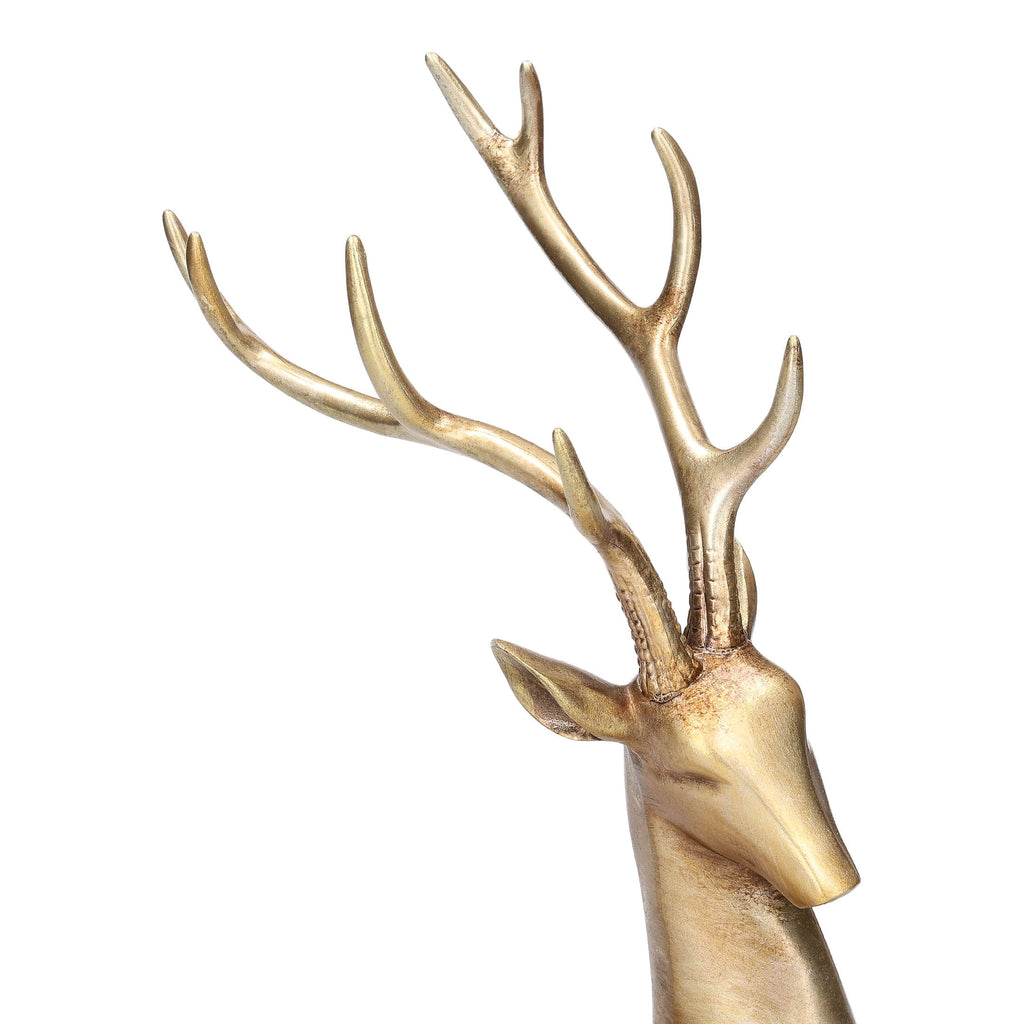 My Texas House Sitting Deer Christmas Decoration, Gold, 11"