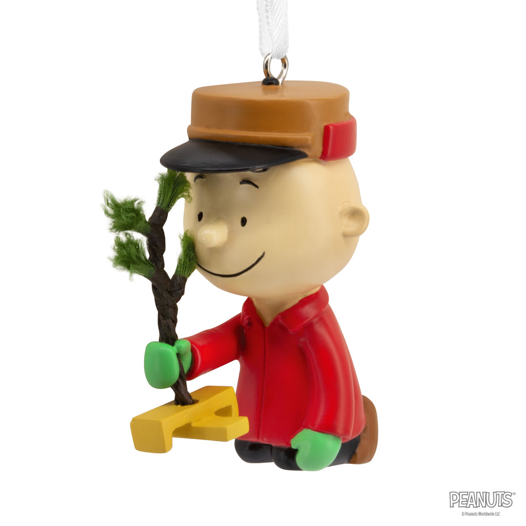 Hallmark Christmas Ornament (Peanuts Charlie Brown Kneeling Tree), 1 Count