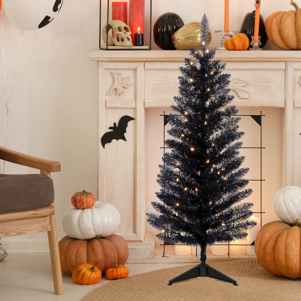 Mayhihi 4FT White Small Christmas Tree with Lights, Artificial Xmas Trees for Home Office