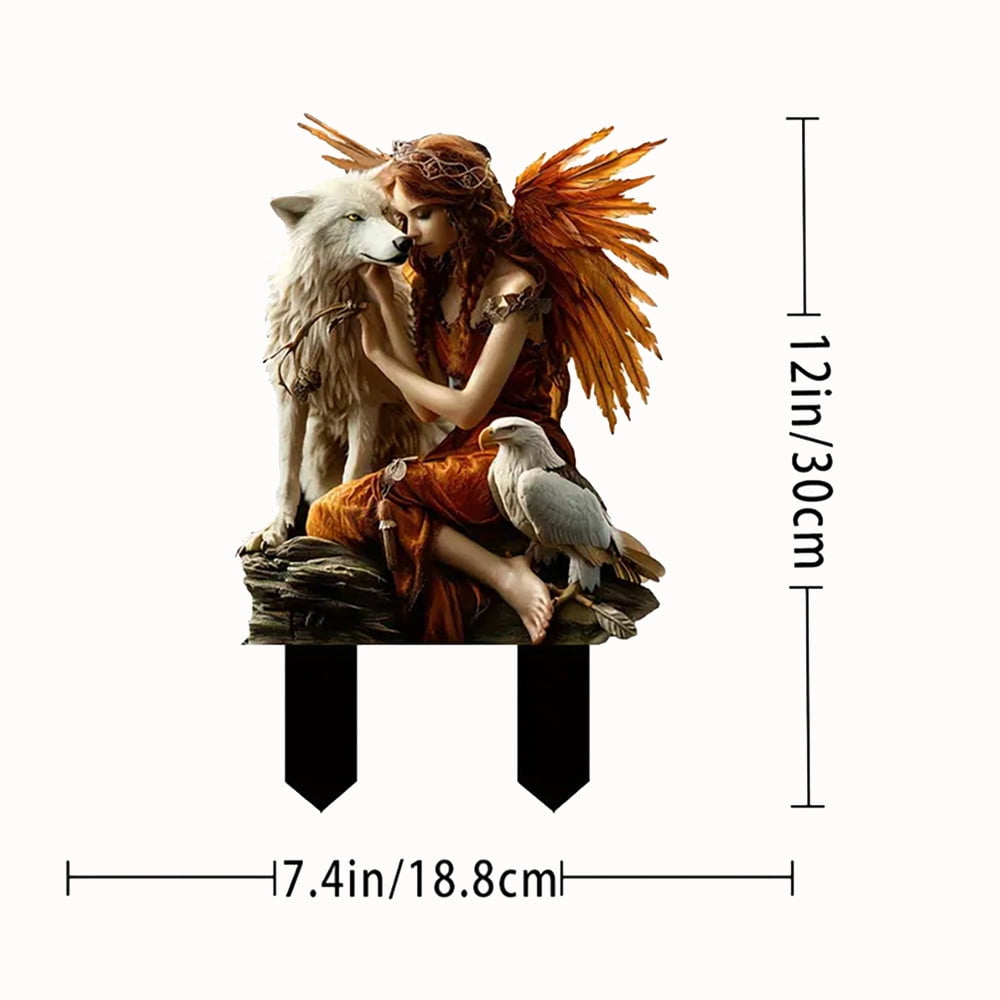 Nkmbld Clearance & Promo! Garden Ornaments, Garden Sculpture Acrylic Potted Plants and Courtyard Decorative Floor Tiles, Housewarming Ornament for Patio, Lawn, Yard, Pathway
