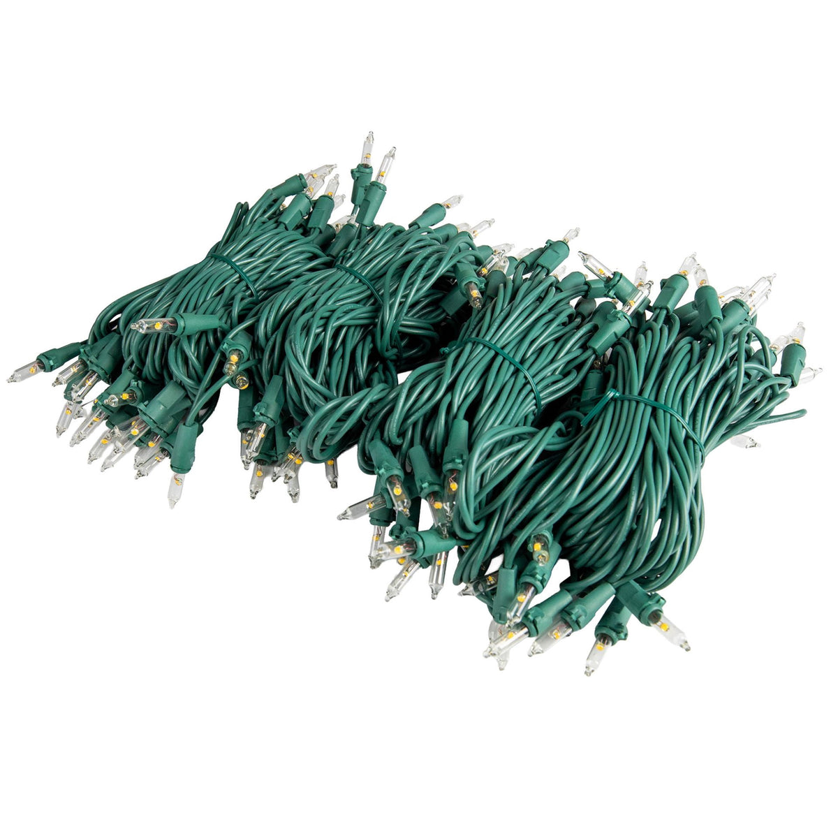 Novelty Lights RetroGlo® Clear LED Multi-Function 46.5ft Chasing Christmas Lights, 140 Bulbs on Green Wire, Vintage Style, 2700K Warm White Core