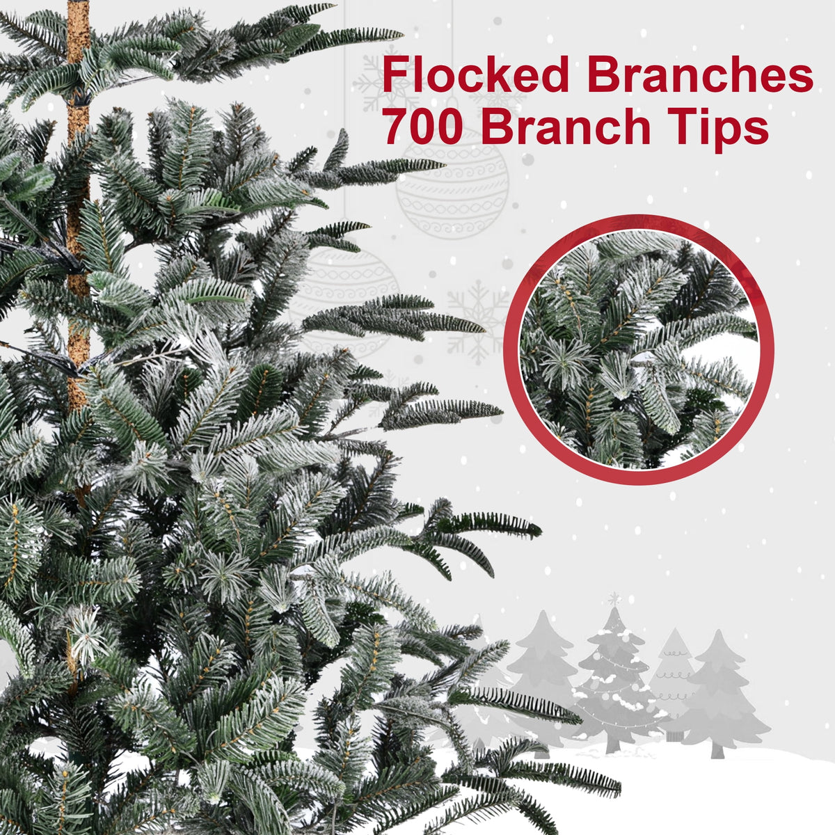 Fenbeli 6ft Artificial Christmas Tree with Metal Base, Indoor Outdoor Green