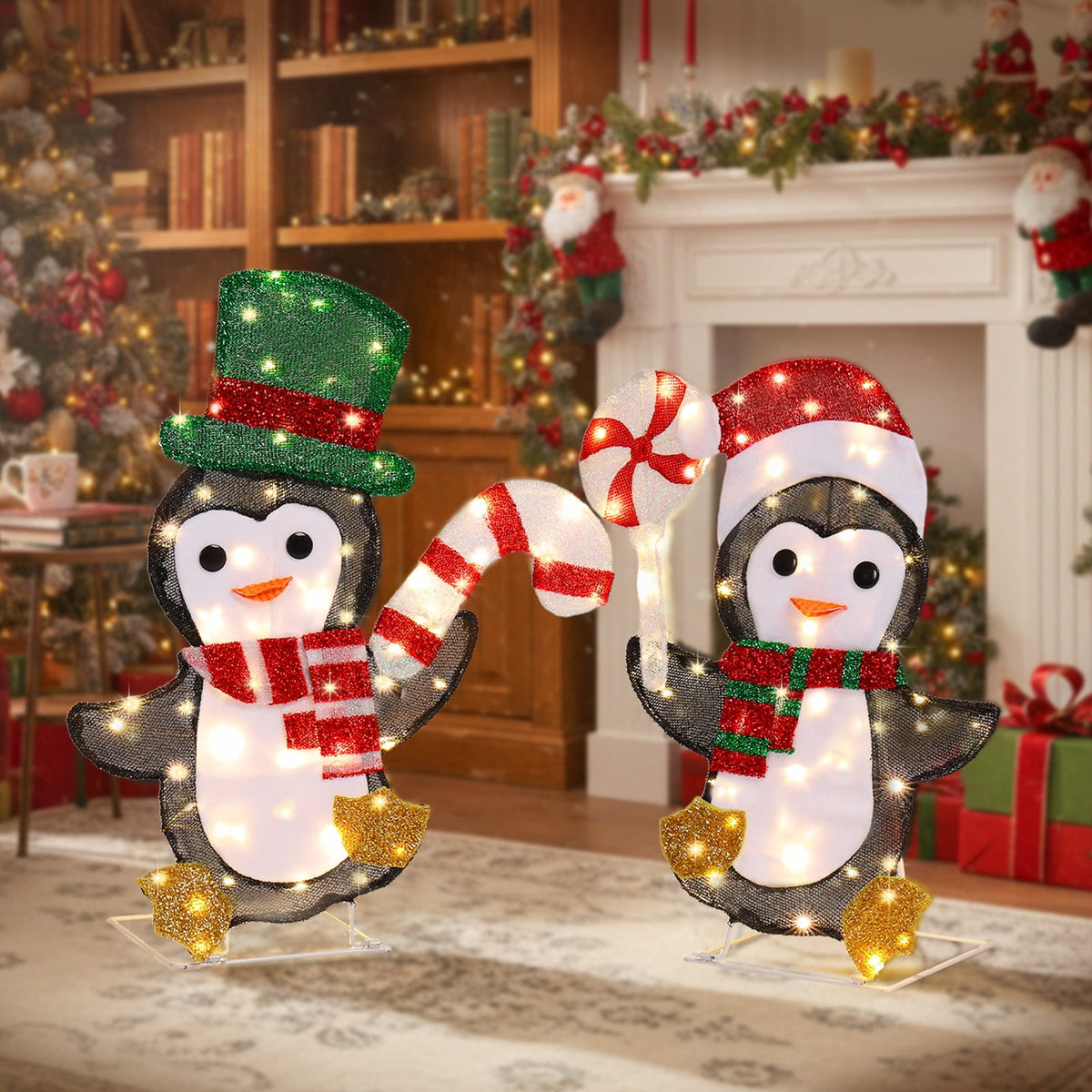 Ktaxon Penguin Christmas Lighted Outdoor Decoration for Holiday Lawn Garden Party