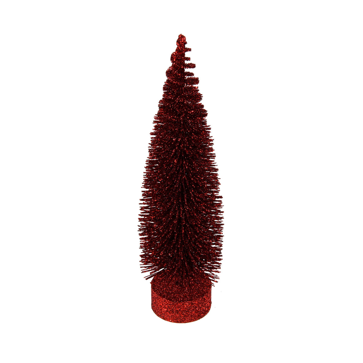 Vickerman 12"-14"-16" Burgundy Glitter Oval Pine Artificial Christmas Tree, Set of 3