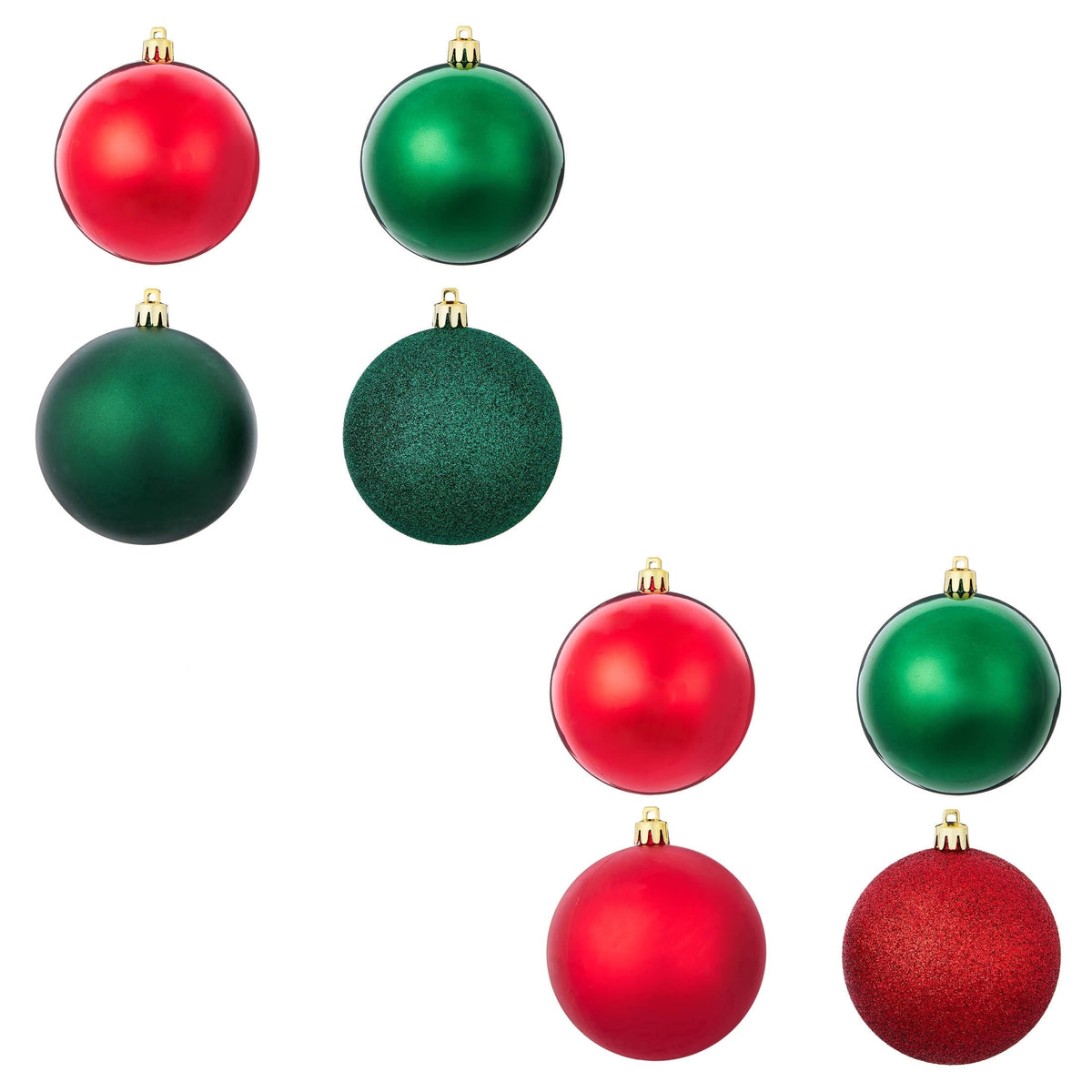 8-Count Champagne and White Ball Shatterproof Christmas Ornaments, 4.5", by Holiday Time