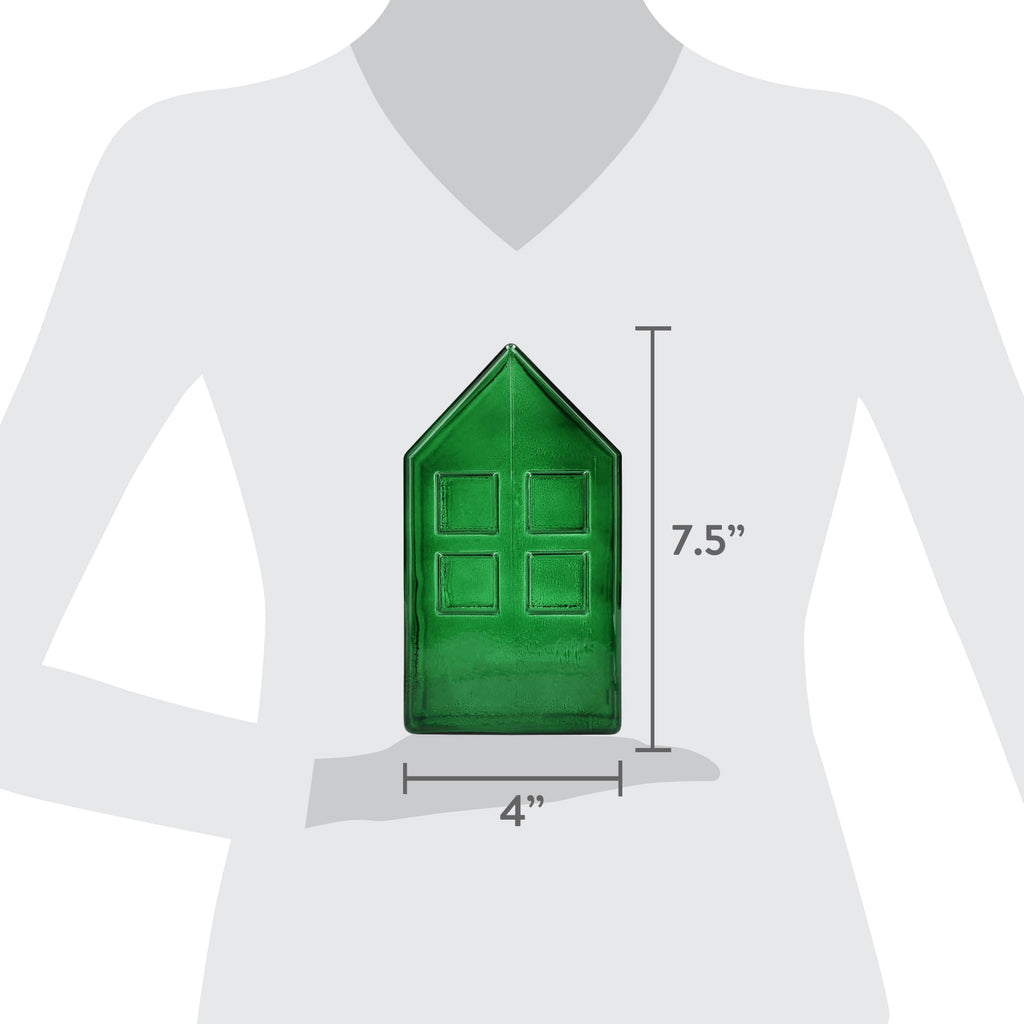 Glass House Christmas Decoration, Green, 7.5", by Holiday Time