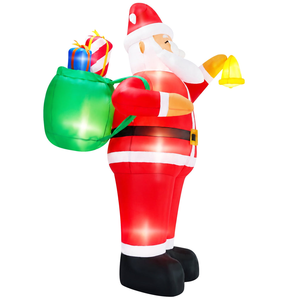 Yexmas 7FT Christmas Inflatable Santa Claus with Photo Frame, Blow Up Santa Claus Xmas Decorations for Outdoor Indoor, Built-in LED Light for Yard Gardern Lawn