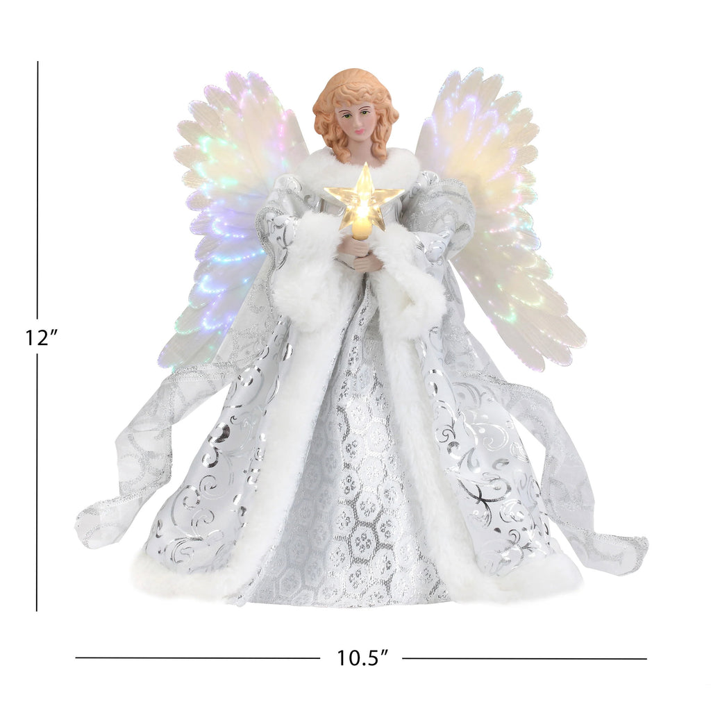 Mr. Christmas 12 in. Fiber-Optic Animated Tree Topper - Black Angel