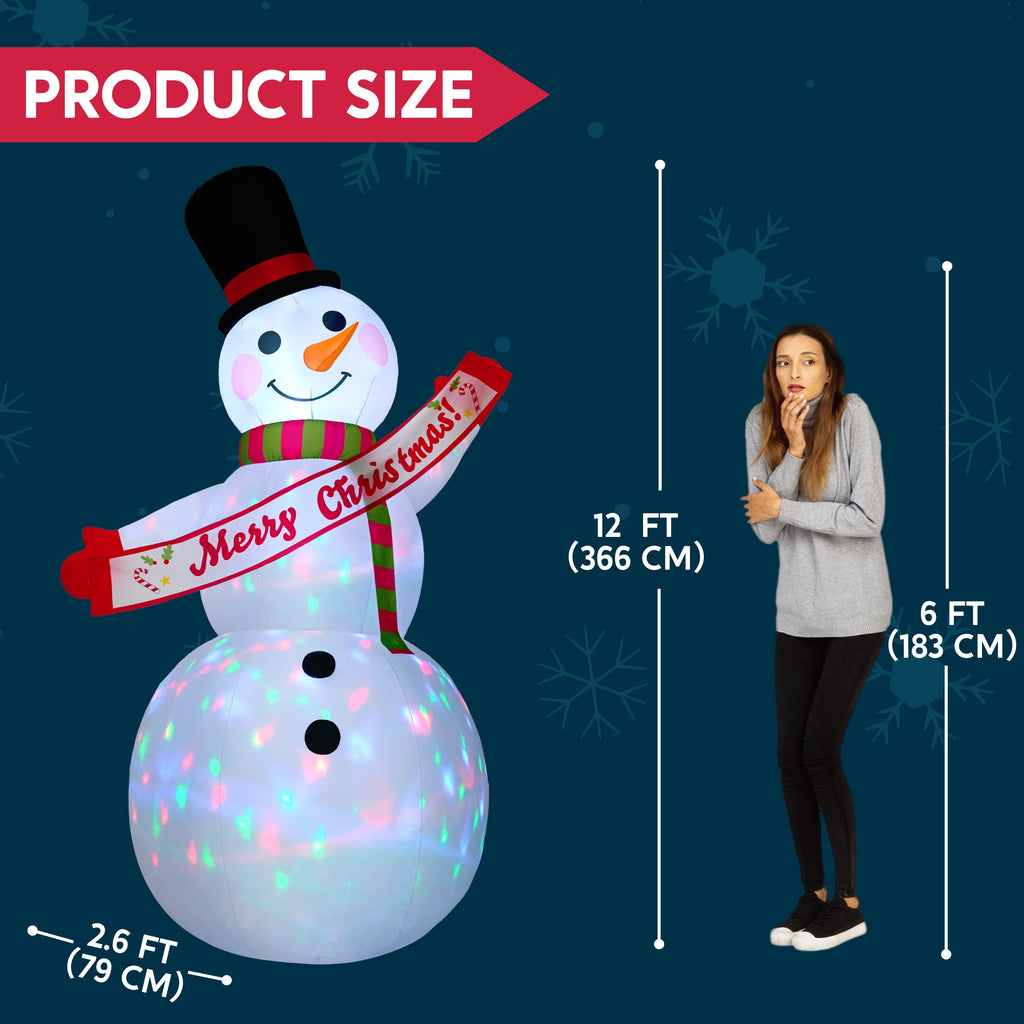 Joyfy 6 FT Christmas Inflatables Snowman Outdoor Decorations,Snowman Christmas Blow Ups Yard Christmas with Built-in LEDs for Holiday Party Garden Lawn Decor