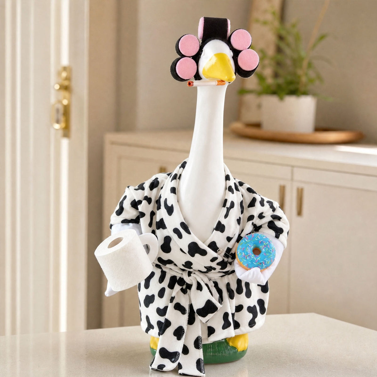 Lzobxe Porch Goose Clothes, Casual Style Lawn Yard Garden Decor for 23" High Cement or Plastic Geese, Goose Costume for All Season and Occasiona