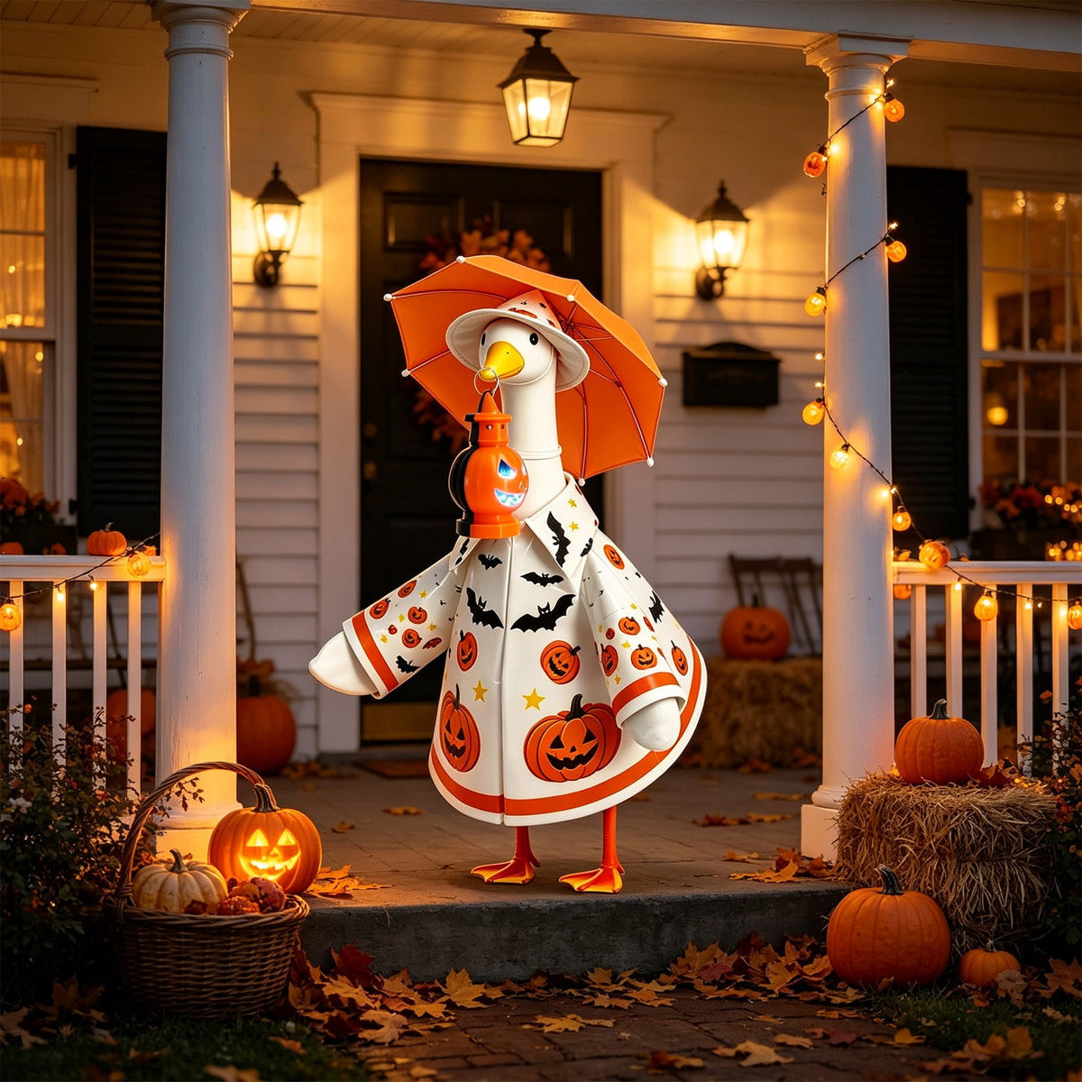 Lzobxe Porch Goose Clothes, Casual Style Lawn Yard Garden Decor for 23" High Cement or Plastic Geese, Goose Costume for All Season and Occasiona