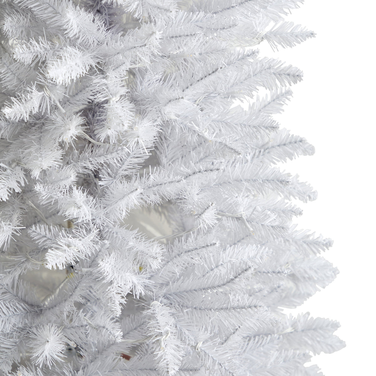 Nearly Natural 3' White Slim Artificial Christmas Tree Prelit 50 Warm White LED Lights