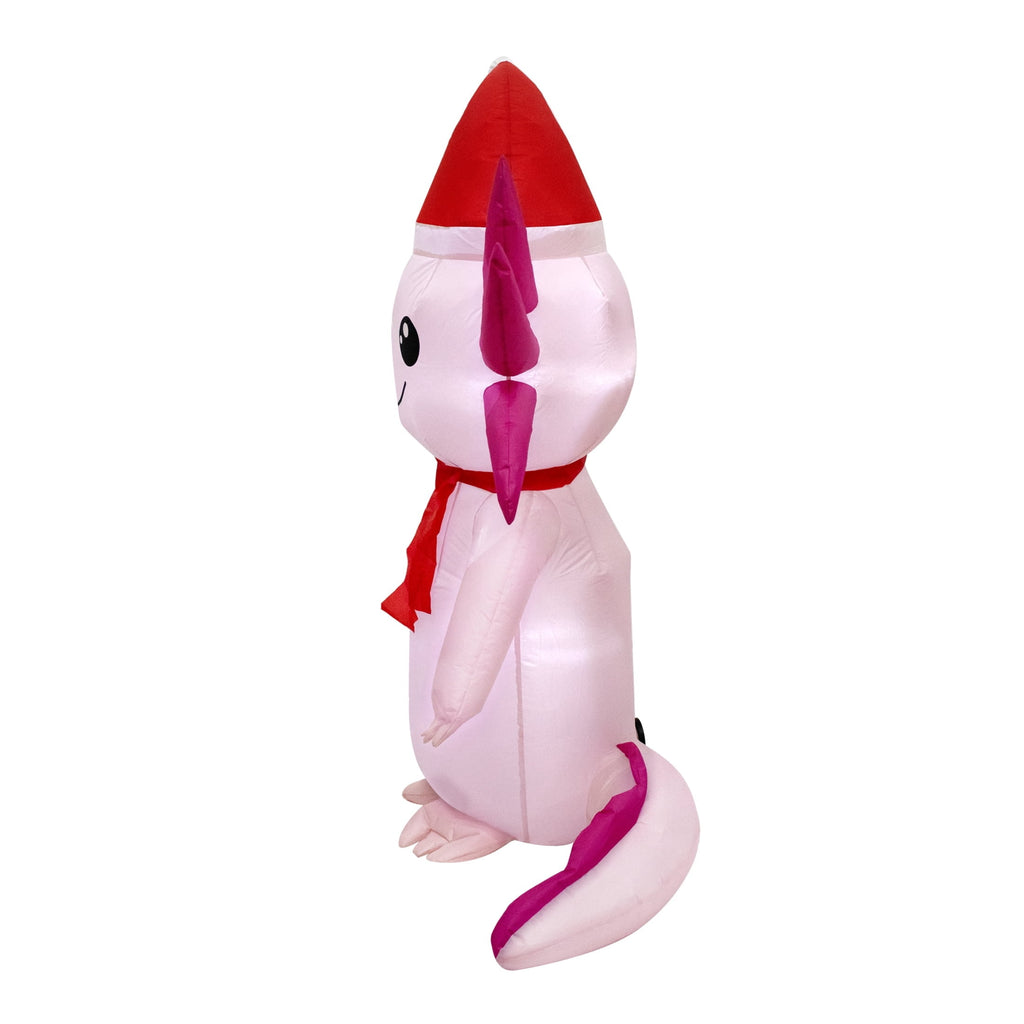 Pink and Red Axolotl Christmas Yard Inflatable, 4', by Holiday Time