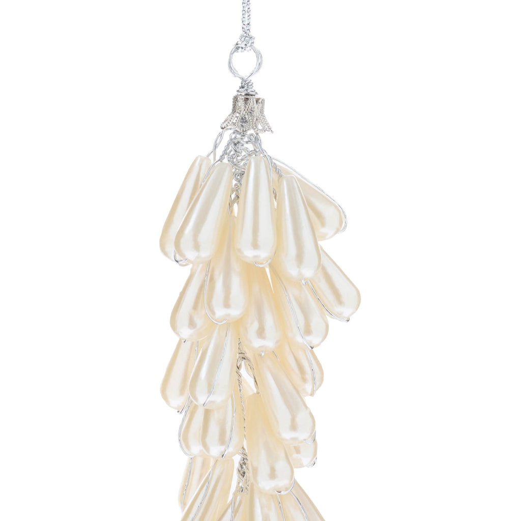 White Pearl String Christmas Ornament, 7", by Holiday Time