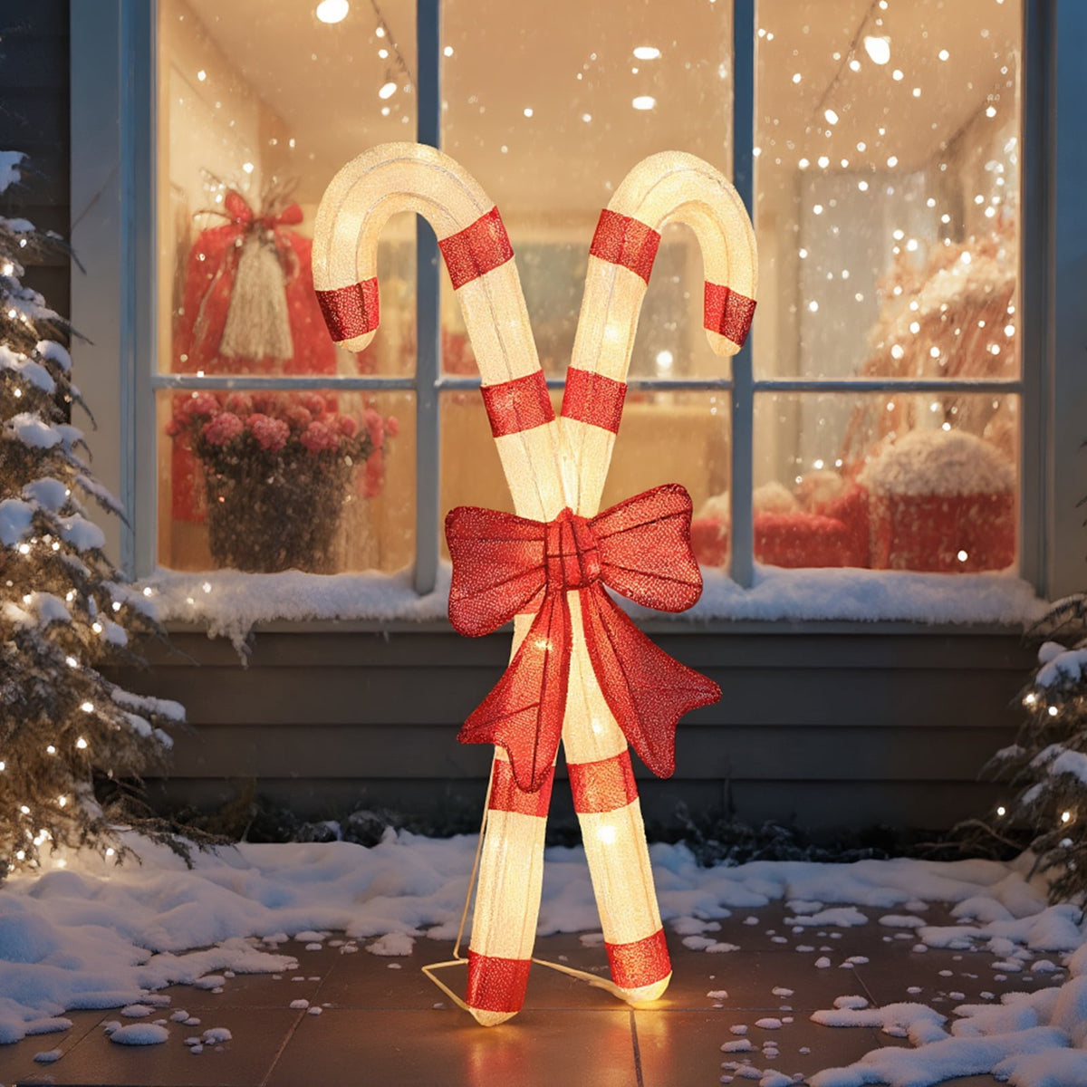 UBesGoo Christmas Candy Cane Lighted Christmas Decoration Outdoor Yard Decor