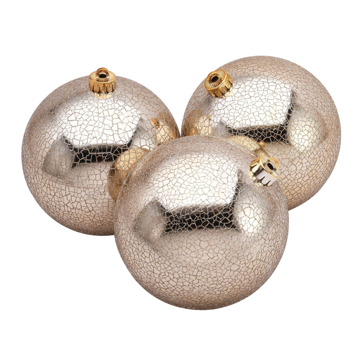 4-Count Champagne and Cream Ball Shatterproof Christmas Ornaments, 6", by Holiday Time