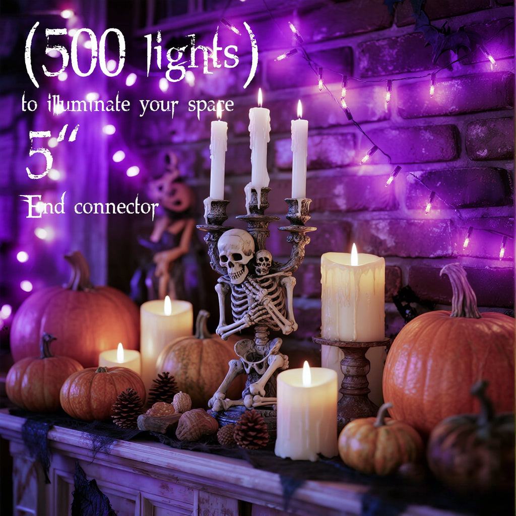 DAYBETTER Halloween String Lights, 32.8ft 100ct Incandescent Mini Lights, with 100 Count Purple Waterproof Bulbs, for Party, Yard, Christmas Tree, Halloween Decorations