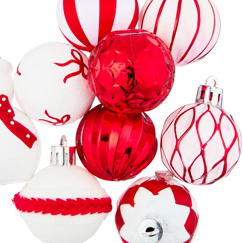 24-Count Red and White Mini Christmas Ornaments, by Holiday Time