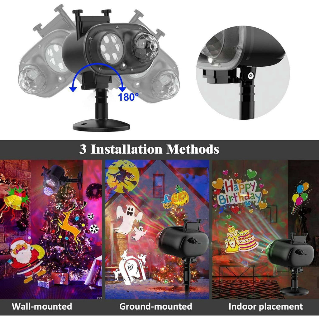 Morfone Christmas Projector Lights Outdoor, 3D Dynamic Waterproof Holiday Projector Lights for Yard Wall Indoor Outdoor Christmas Decorations