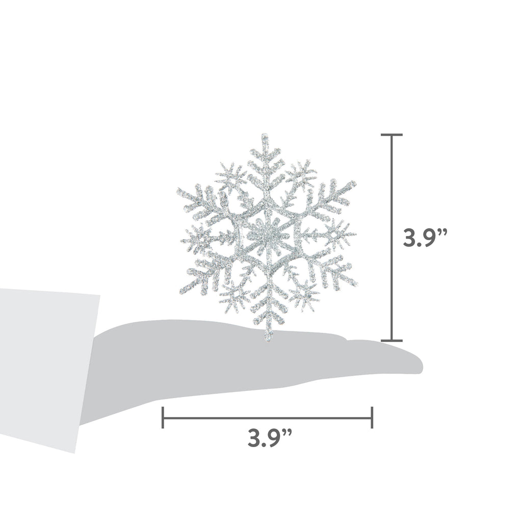 20-Count Pink Glitter Snowflake Christmas Ornaments, 3.9", by Holiday Time