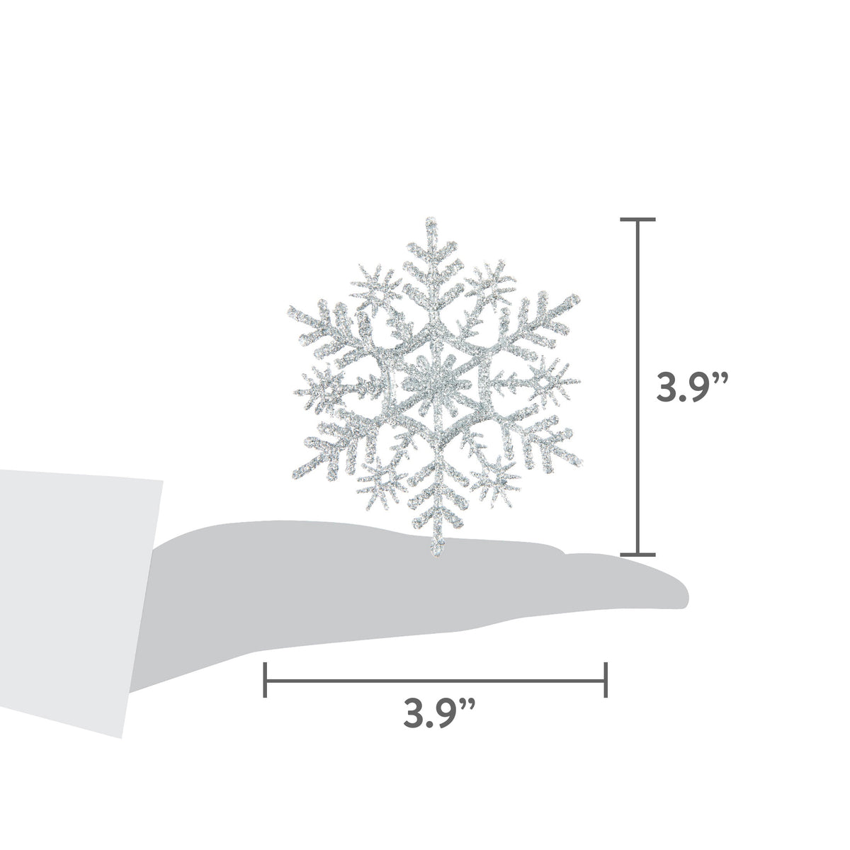 20-Count Pink Glitter Snowflake Christmas Ornaments, 3.9", by Holiday Time