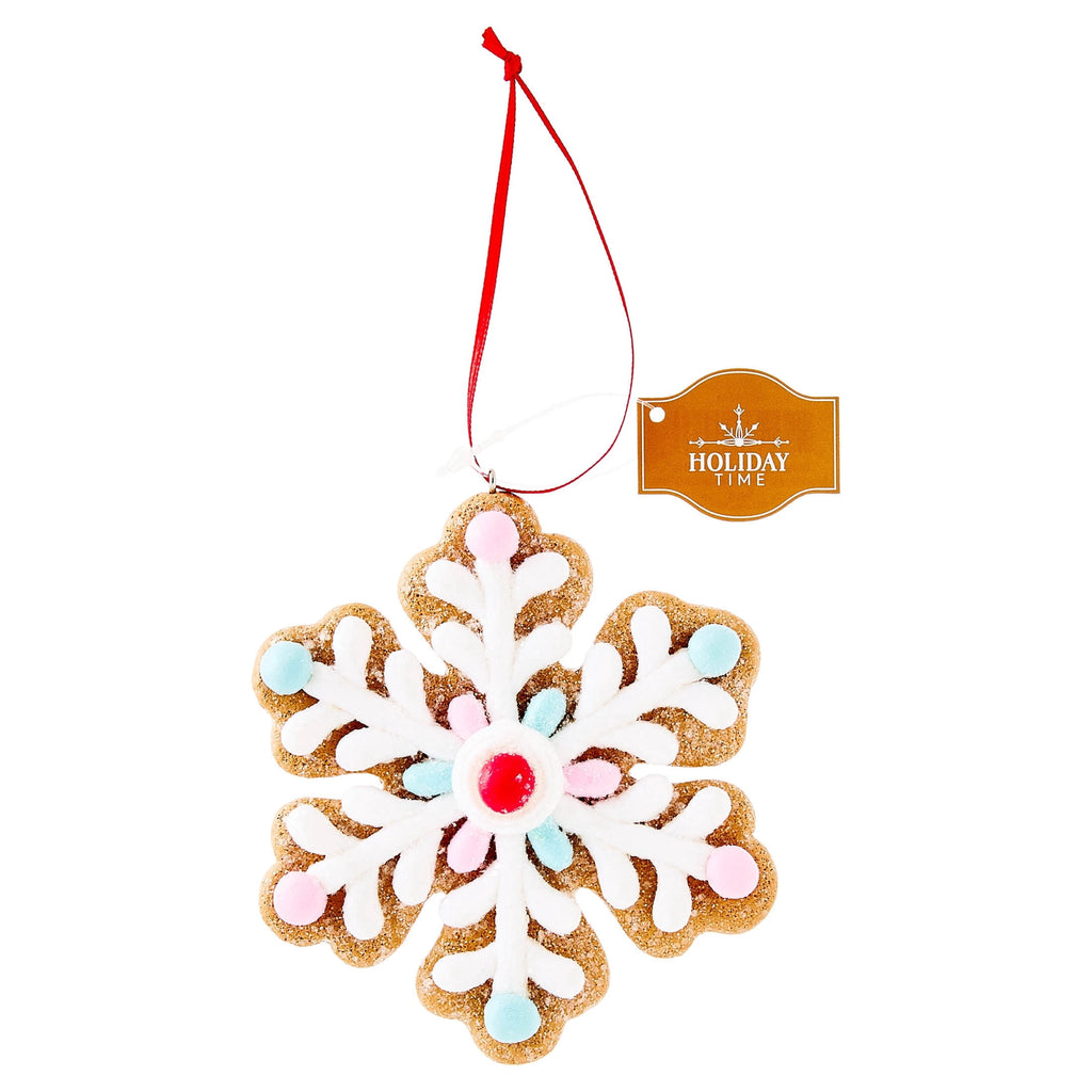 Multicolor Clay Dough Gingerbread Snowflake Christmas Ornament, 4", by Holiday Time