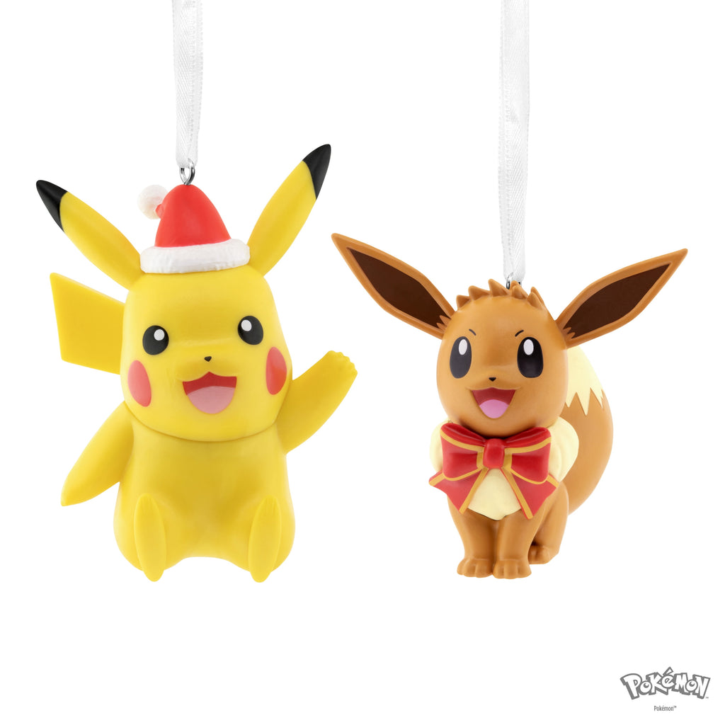 Hallmark Christmas Ornaments (Pokémon Pikachu and Eevee), Set of 2, 1 Count